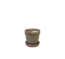 Arcey Topf mit Untersetzer D13 H11cm Bohnengrün