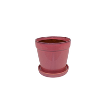 Arcey Topf mit Untersetzer D17 H15cm Kirschrot