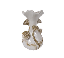 Vase Lotus Keramik D15,5 H26 cm Weiß
