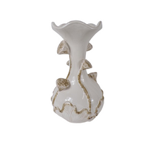 Vase Lotus Keramik D24 H40 cm Weiß