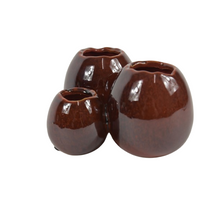 Groep vaasjes Dinan Keramiek 19x15x10cm Warm Rood