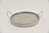 Tablett quadratisch Zink/Holz mit Ohren 18x18x2/5,5cm grau-wash