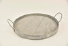 Tablett quadratisch Zink/Holz mit Ohren 22x22x2/5,5cm grau-wash