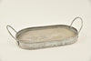 Dienblad rechthoek zink/hout met oren 20x9,5x2/5,5cm grey-wash