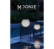 TJILLZ Moonie Black-L 21x35cm LED metalen lamp USB oplaadbaar