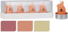 SET MIT 4 TEELICHTERN HÄSCHEN 3 VERSCHIEDENE FARBEN