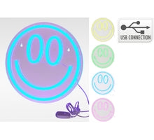 NEON SMILEY 25X25CM 4 ASSORTIE KLEUREN