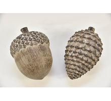 Oorpot grijs/wit met hartjes hanger ''L'' D28 H24cm