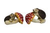 PADDENSTOEL M/EGELS 2 ASSORTIE 16X9X10 CM - POLYESTER
