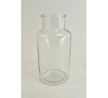 Tray grijs met 1 fles en leren oren grey wash 9x9x12,5cm