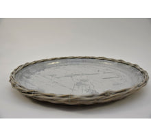 Zinkplateau in riet greywash 45cm