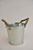 Zink Eimer mit Jute Ohren D17 H16,5 cm