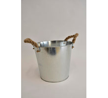 Zink Eimer mit Jute Ohren D21 H19cm
