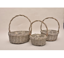 Set/3 hengselmanden riet rond 35x14x43cm Grijs