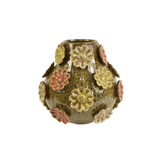 Vaas Flowers D32 H30cm Groen/multikleur