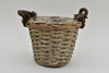 Oorpot riet met jute oren 20x16cm Grijs