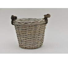 Oorpot Schilfrohr mit Jute Ohren 24x19cm Grau