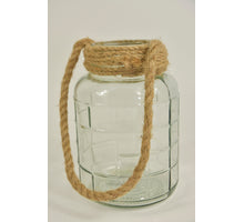 Glasvaas Dublin D14 H20cm helder met jute touw