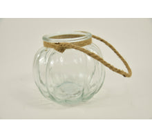 Glasvase Cork D15 H13cm klar mit Juteseil