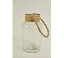 Glasflasche Limerick D14 H26cm klar mit Juteseil