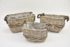 Oorpot zink/riet rond ''Hoog'' L grijs D25 H22cm