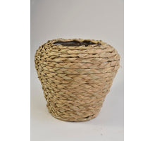 Lantaarn berk L met jute hengsel D18 H25cm naturel