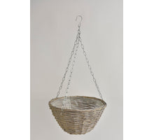 Hanging basket riet Grey wash D24 H14cm