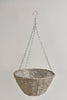 Hanging basket riet Grey wash D24 H14cm