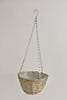 Glasflasche in Seegraskorb mit Ohren natur D12 H18.5cm