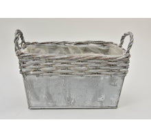 Oorpot Zink/Stange quadratisch 25x25x16/21cm grau