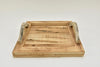 Tablett quadratisch mit Griffen Holz natur 39x39x7cm