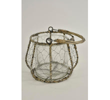 Hängeleuchte rund dickes Seil Zink Metall 25x25x15cm