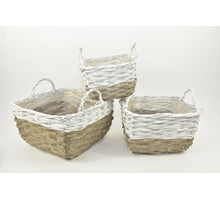 Set/3 Körbe rund weiß/grau D41 H28CM