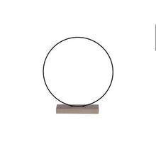 Decoratie cirkel op houten voet goud - b7xd30cm