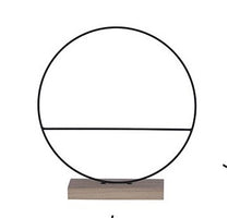 Dekoration Kreis auf Holzsockel mit Bar Gold - b7xd30cm