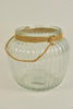 Kugelvase gerippt Glas klar D-15 H-13,5 CM