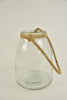 Glasvase ''Rocket'' rund mit Juteseil D14 H18cm