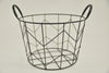 Metallkorb ''Dennis'' rund mit Ohren schwarz D32 H22cm