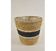 Seegras ''Alie'' Korb rund natur/schwarz D20 H18cm