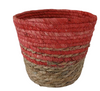 Seegras-Korb Natur Fuchsia D20 H17cm