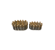 Set/2 houten planter Castle ovaal grijs met touw 28x17x12cm/22x10x11cm