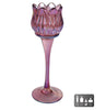 Teelichthalter „Tulpe“ S Kronleuchter lila Glas 7x7x16cm