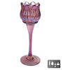 Teelichthalter „Tulpe“ L Kronleuchter lila Glas 7x7x22cm