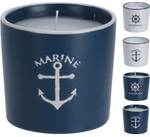 KERZE IM GLAS ''NAVY'' D10 H10CM 4 SORTIERT