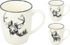 PORZELLANBECHER 350ML D8,5 H10,3CM 2 VERSCHIEDENE HIRSCH-DESIGNS