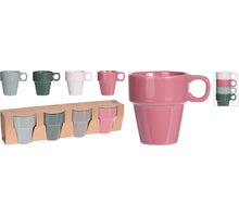 KERAMIKBECHER-SET, 4-TEILIG, DURCHMESSER 7,5 CM, HÖHE 9 CM, 180 ML