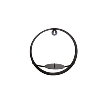 Wandaufhänger D20x13cm mit Kerzentablett (7,5cm) Metall schwarz