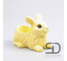 KANINCHEN MIT PFLANZGEFÄSS ZEMENT 21X13.5X16 CM GELB