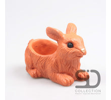 KANINCHEN MIT PFLANZER ZEMENT 17,5X10X12 CM STEIN ROT