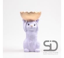HASE MIT SCHALE ZEMENT 18,5X15X28 CM FLIEDERFARBEN